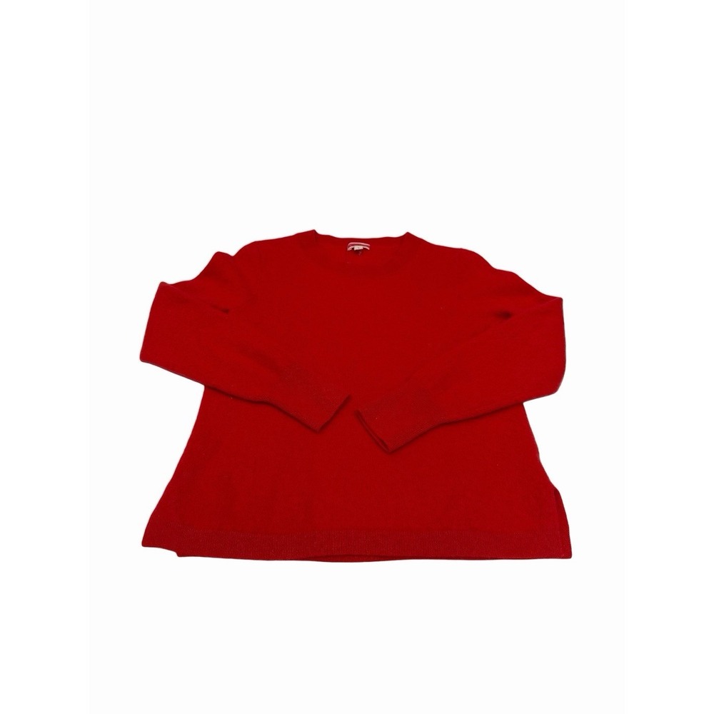 J.Crew Women's 100 Cashmere Crew Neck Sweater Top Red Size L